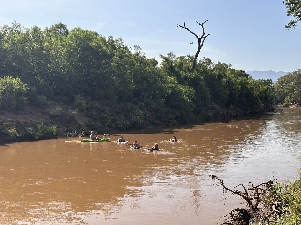 Tubing down the river at Shompole Wilderness